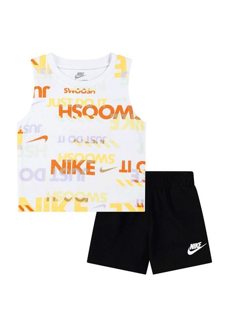 Set Nike Sportswear PE All Over Print Tank Short Bianco Nero Bambini NIKE | Set | 86M044-023