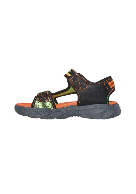 Sandali Skechers S-Lights Creature Splash Nero Arancione Bambini SKECHERS | Sandali skechers | 400614L-BKOR