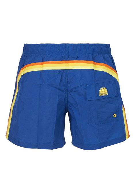 Sundek Crinkled Short Elastic Waist Swimshorts Blue Men SUNDEK | Swimwear | M504BDN5100-A2801