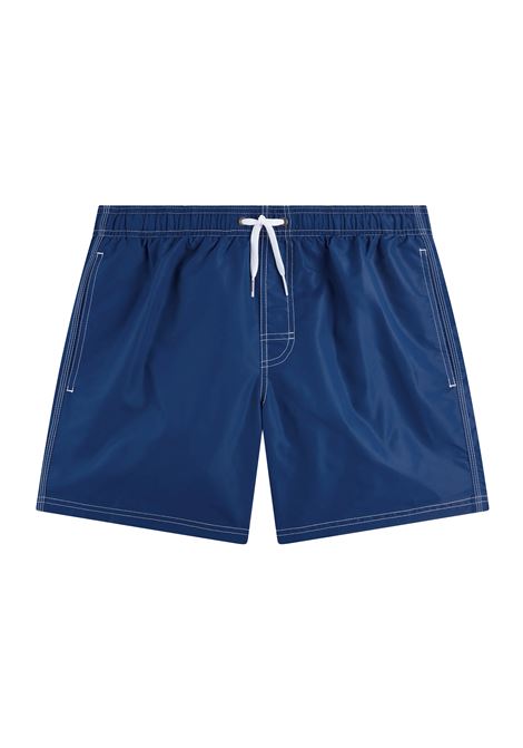 Sundek Iconic Taffeta Stretch Waist Swim Trunks Dark Blue Men SUNDEK | Swimwear | M504BDTA100-A1701