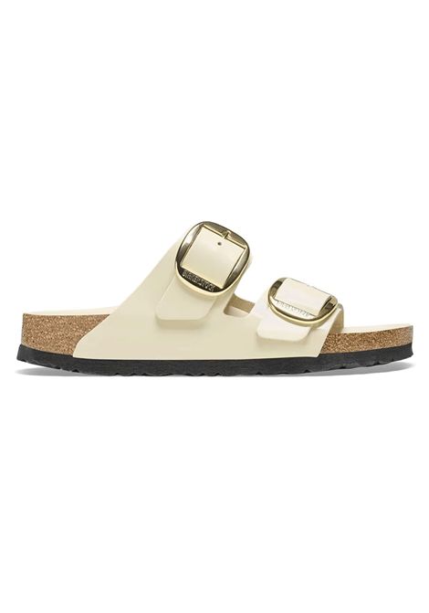 Birkenstock Arizona Big Buckle Natural Patent Leather High-Shine Ecru Women BIRKENSTOCK | Sandals | 1026128-SAND
