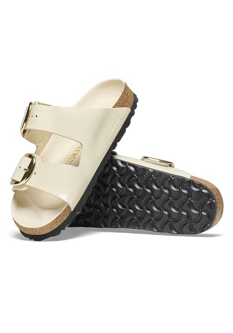 Birkenstock Arizona Big Buckle Natural Patent Leather High-Shine Ecru Women BIRKENSTOCK | Sandals | 1026128-SAND