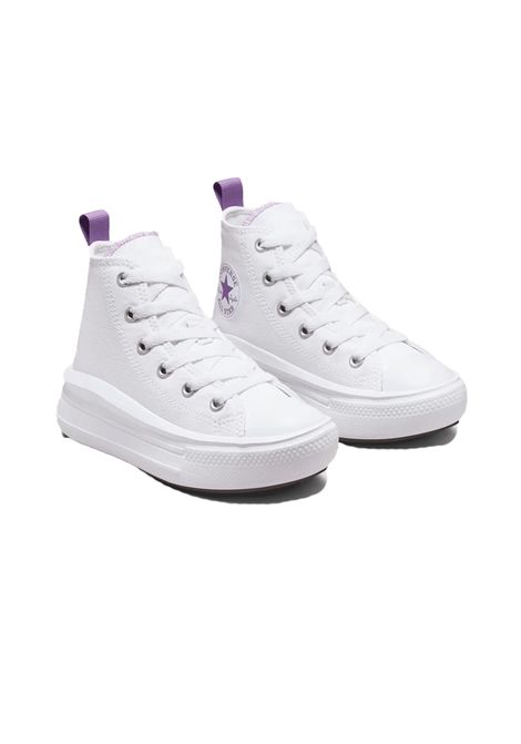 Scarpe Converse Chuck Taylor All Star Move Bianco Lilla Bambina CONVERSE | Sneakers | A03669C-