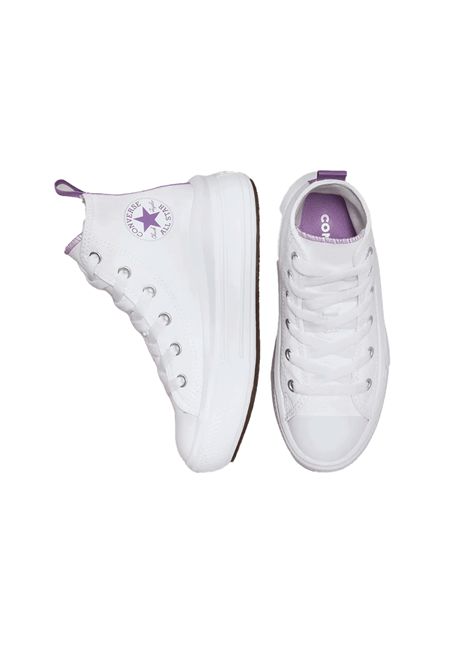 Scarpe Converse Chuck Taylor All Star Move Bianco Lilla Bambina CONVERSE | Sneakers | A03669C-