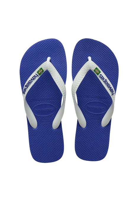 Havaianas Brasil Logo Flip-Flops Marine Blue White Unisex HAVAIANAS | Flip Flops | 4110850-2711