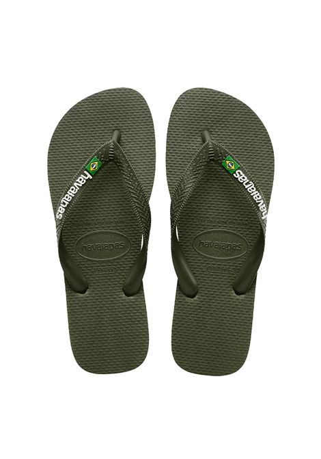 Havaianas Brasil Logo Flip-Flops Olive Green Unisex HAVAIANAS | Flip Flops | 4110850-5983