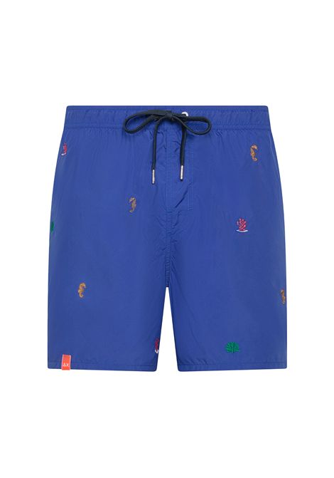 Sun68 Small Coral Embroidery Swim Pant Royal Blue Men SUN68 | Swimwear | H35112-58