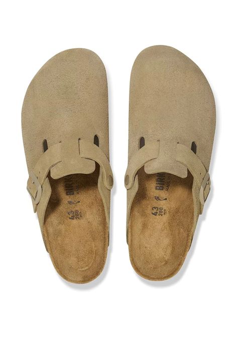 Birkenstock Boston Suede Leather Sandals Faded Khaki Unisex BIRKENSTOCK | Sandals | 1025844-KHAKI