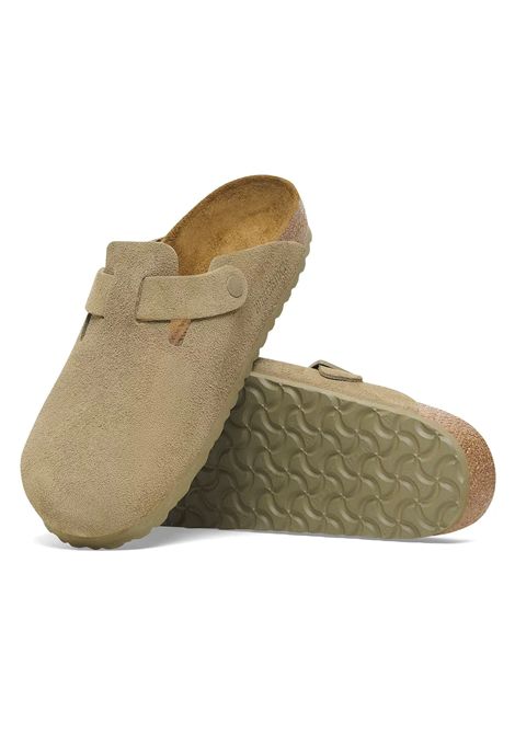 Birkenstock Boston Suede Leather Sandals Faded Khaki Unisex BIRKENSTOCK | Sandals | 1025844-KHAKI