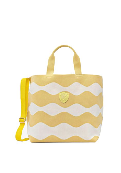 Borsa da Mare Blauer Knitted S Bianco Giallo Donna BLAUER | Borse | BASKET01-BEIGE