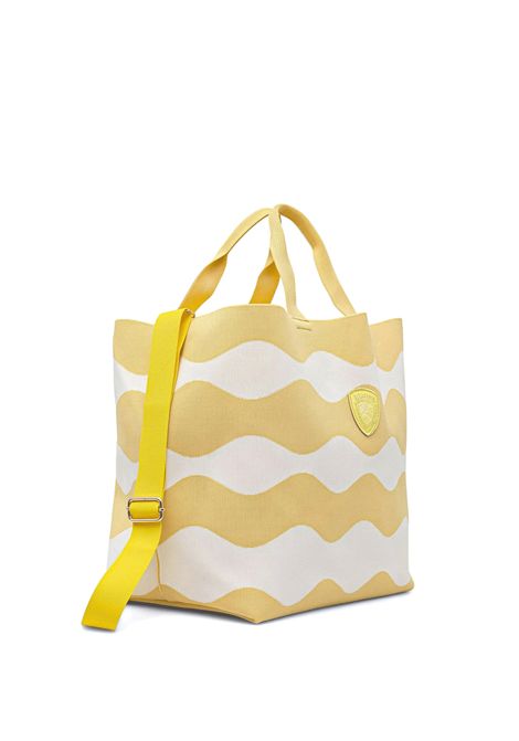 Borsa da Mare Blauer Knitted S Bianco Giallo Donna BLAUER | Borse | BASKET01-BEIGE