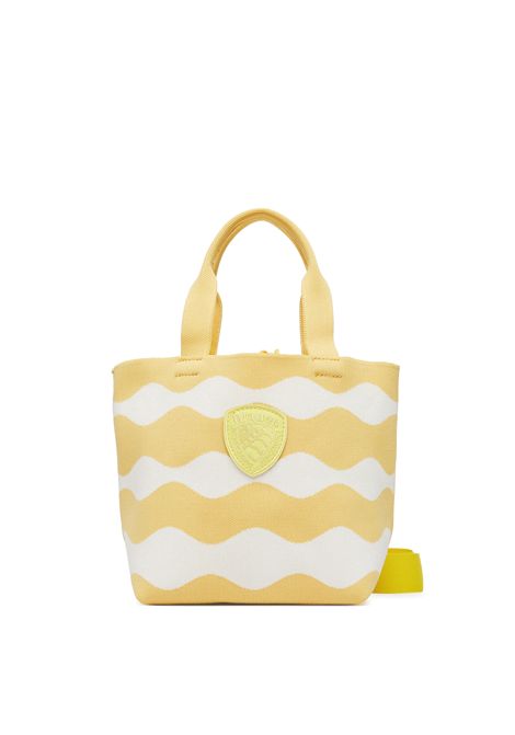 Borsa da Mare Blauer Knitted XS Bianco Giallo Donna BLAUER | Borse | XSBASKET01-BEIGE