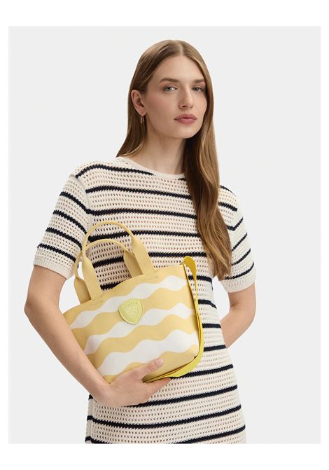 Borsa da Mare Blauer Knitted XS Bianco Giallo Donna BLAUER | Borse | XSBASKET01-BEIGE