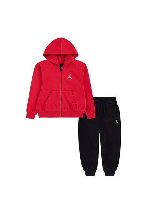 Jordan MJ Brooklyn Full-Zip Hooded Tracksuit Red Black Infant JORDAN | Tracksuits | 65F124-023