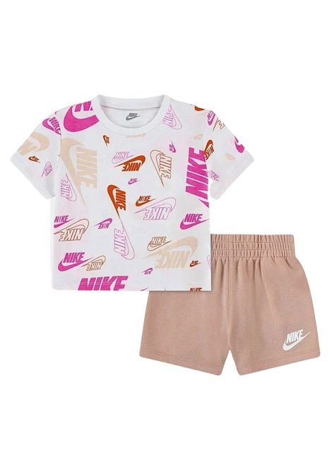 Set Nike AOP French Terry Bianco Rosa Bambina NIKE | Set | 36N043-N0K