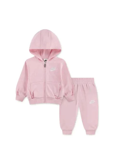 Tuta Nike Sportswear Club Set French Terry Zip e Cappuccio Rosa Infant NIKE | Tute | 66M485-A0W