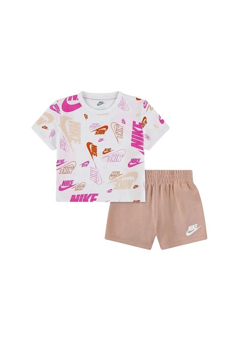 Set Nike AOP French Terry Bianco Rosa Infant NIKE | Set | 66N043-N0K