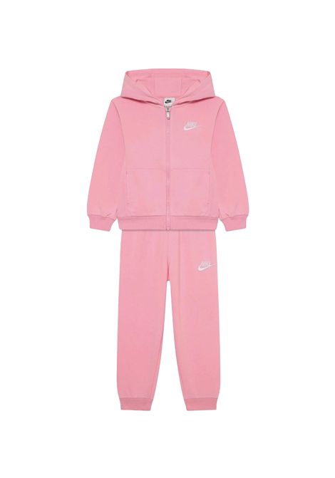 Tuta Nike Sportswear Club Set French Terry Zip e Cappuccio Rosa Bambini NIKE | Tute | 86M485-A0W