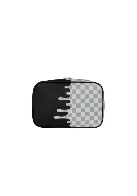 Sprayground Cream Check Side Drip Toiletry Brick Black Cream Unisex SPRAYGROUND | Pochette | 910B8918NSZ-