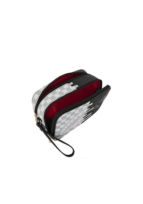Sprayground Cream Check Side Drip Toiletry Brick Black Cream Unisex SPRAYGROUND | Pochette | 910B8918NSZ-