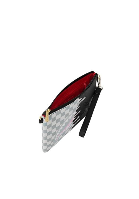 Sprayground Cream Check Side Drip Crossover Clutch Black Cream Unisex SPRAYGROUND | Pochette | 910B8919NSZ-
