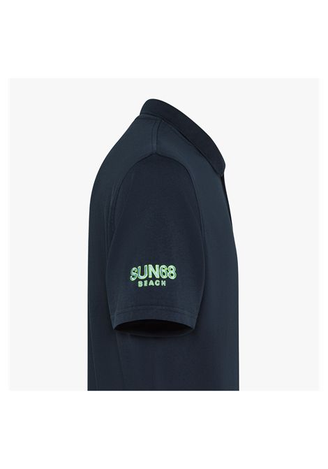SUN68 Jersey Beach Polo Shirt Navy Blue Men SUN68 | Polo Shirts | A36160-07