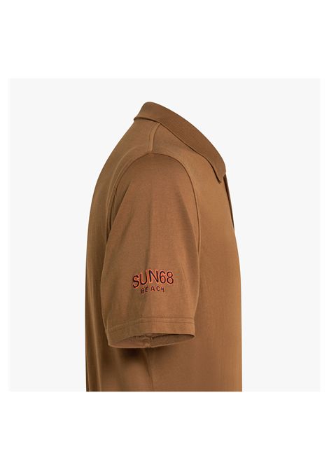 SUN68 Jersey Beach Polo Shirt Fox Brown Men SUN68 | Polo Shirts | A36160-93