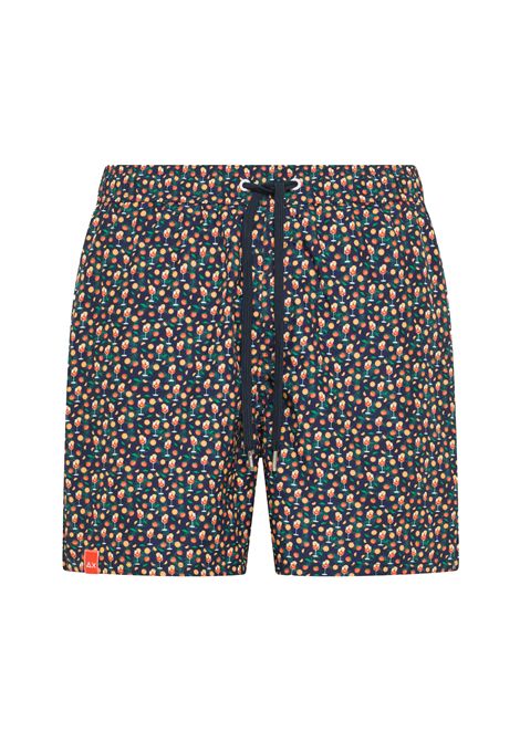 Sun68 Swim Pant Cocktail Small Pattern Navy Blue Men SUN68 | Swimwear | H36110-07