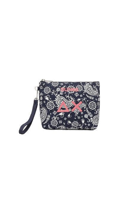SUN68 Printed Canvas Mini Pochette Navy Blue Women SUN68 | Pochette | W36219-07