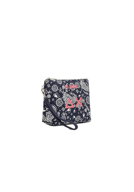 SUN68 Printed Canvas Mini Pochette Navy Blue Women SUN68 | Pochette | W36219-07