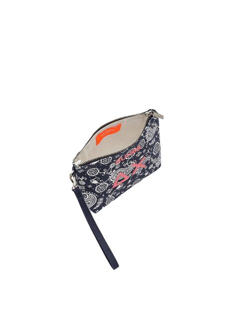 SUN68 Printed Canvas Mini Pochette Navy Blue Women SUN68 | Pochette | W36219-07