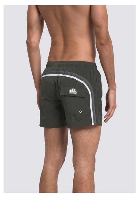 Costume Sundek Corto a Vita Elastica Crinkled Verde Pino Uomo SUNDEK | Costumi | M504BDN5100-55101