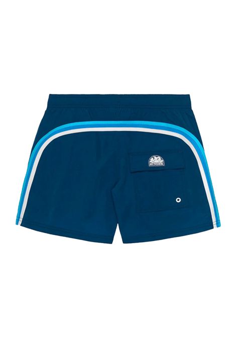 Costume Sundek Corto a Vita Elastica Crinkled Blu Storm Uomo SUNDEK | Costumi | M504BDN5100-A5601