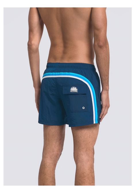Costume Sundek Corto a Vita Elastica Crinkled Blu Storm Uomo SUNDEK | Costumi | M504BDN5100-A5601