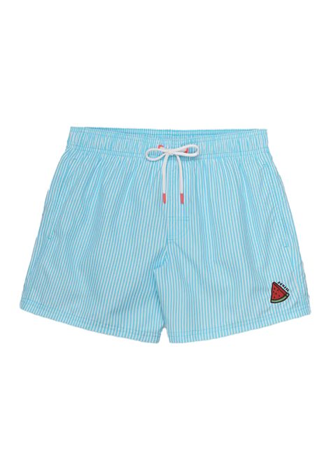 Sundek Juicy Stripes Printed and Fruit Embroidery Boardshort Lunar Blue Men SUNDEK | Swimwear | M504BDRT3JI-A61JI