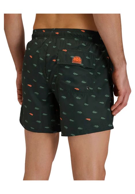 Costume Sundek con Stampa Monogram Verde Pino Uomo SUNDEK | Costumi | M633BDRT46M-5516M