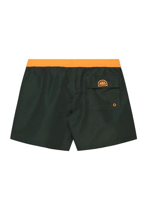Costume Sundek Iconic Taffetà con Piping a contrasto Verde Pino Arancione Uomo SUNDEK | Costumi | M732BDTA100-55102