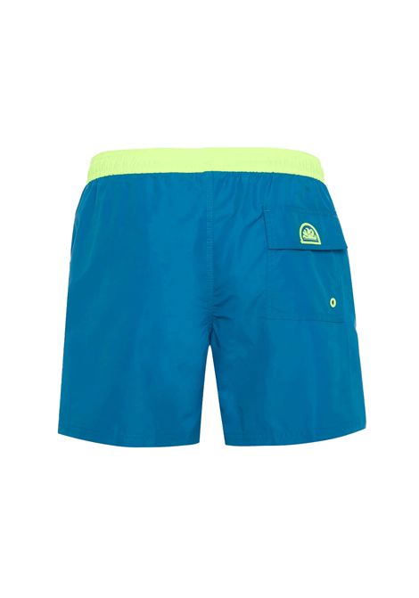 Costume Sundek Iconic Taffetà con Piping a contrasto Blu Deep Verde Uomo SUNDEK | Costumi | M732BDTA100-A9701