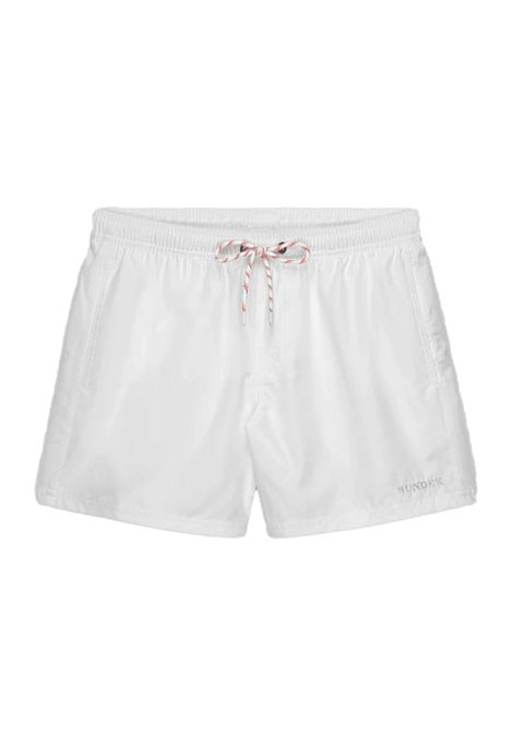 Sundek Short Swimshort with Elastic Waist in Repreve® Recycled Polyester White Men SUNDEK | Swimwear | M734BDRT300-00600