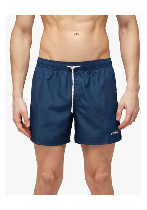 Sundek Short Swimshort with Elastic Waist in Repreve® Recycled Polyester Navy Blue Men SUNDEK | Swimwear | M734BDRT300-00700